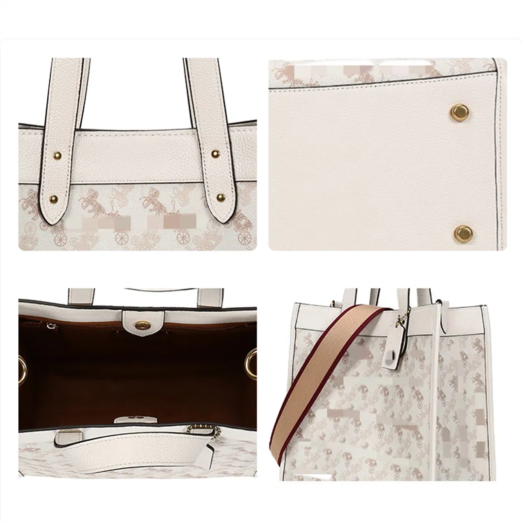 Fashion Luxury Brand PU Logo Small Tote Bag Lady Co**H Tote Bags Fashion Webbing Strap Lady Crossbody Bags