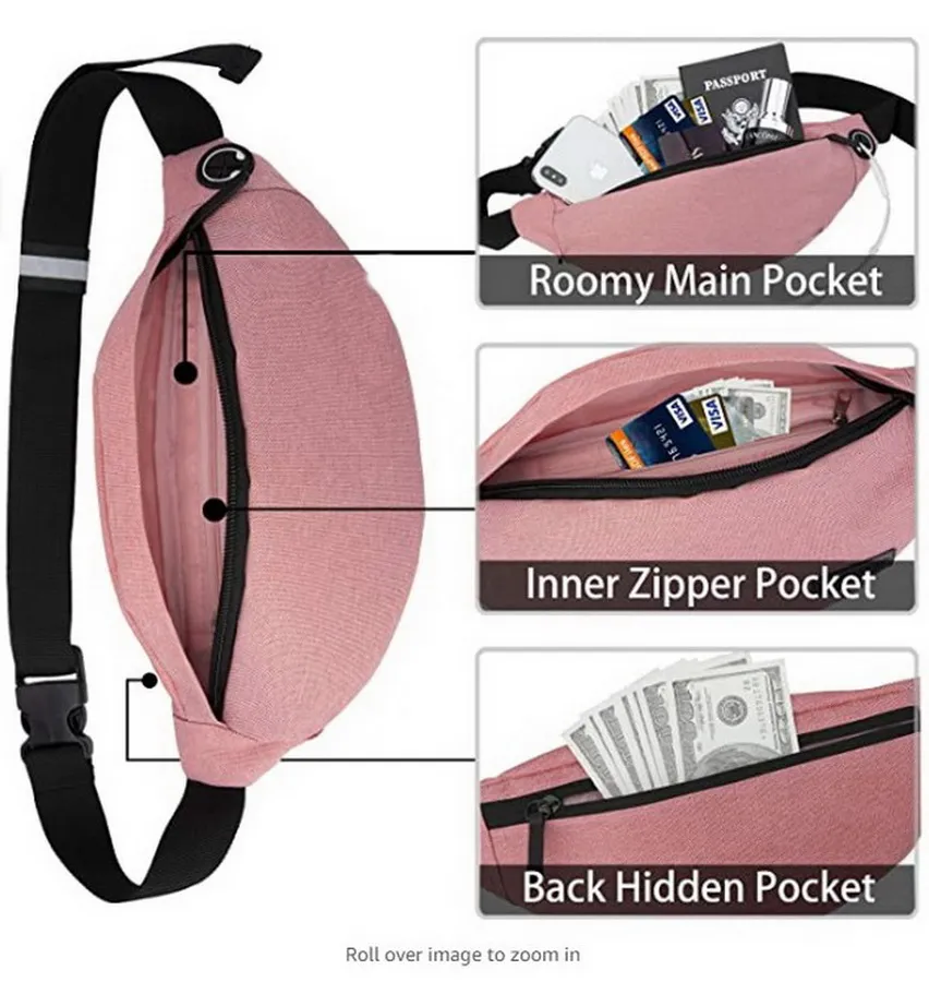 Fashion Sports Women Portable Cross Body Chest Bag Waist Fanny Pack Running Travel Hip Belt Bum Bag for Girls