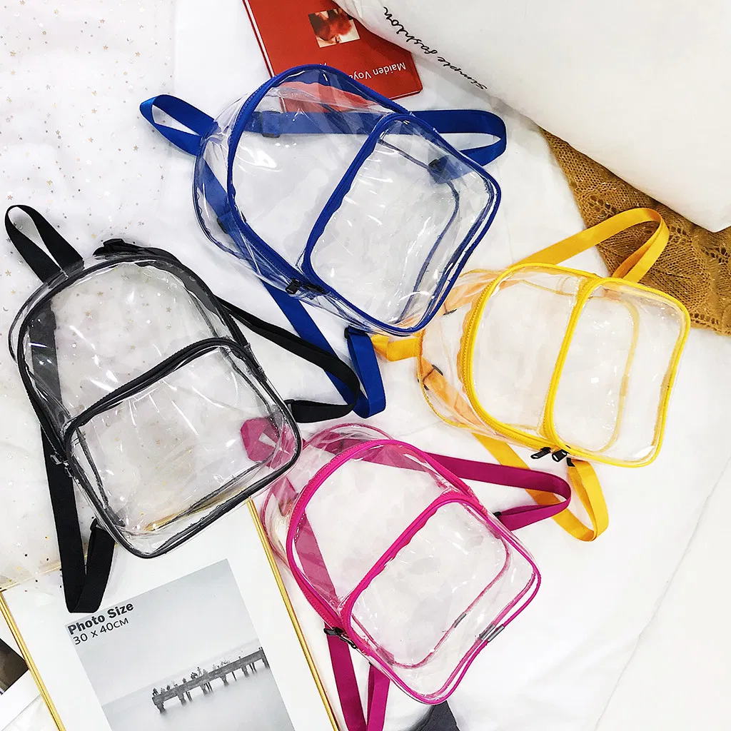 Fashion Women Backpack Transparent Versatile Student Bags High Quality Youth Leather Backpacks