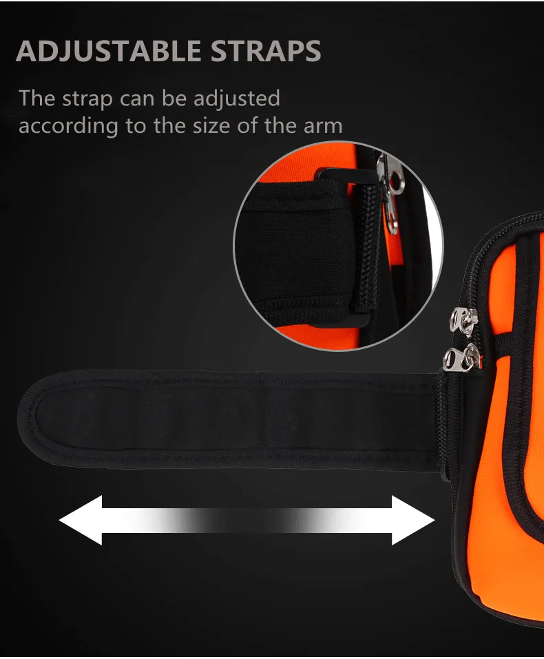 Fashionable Waterproof Phone Arm Case Brand New Neoprene Double Pockets Running Armband Arm Bag