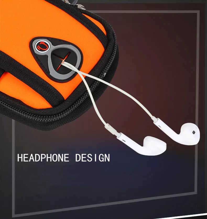 Fashionable Waterproof Phone Arm Case Brand New Neoprene Double Pockets Running Armband Arm Bag