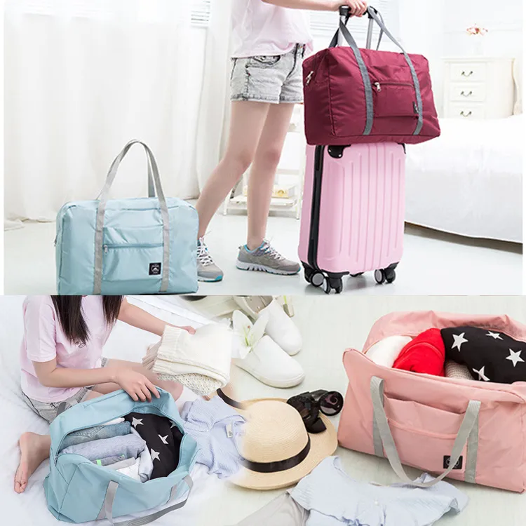 High Quality Durable Oxford Duffel Travel Baggage Bag Yellow Waterproof Foldable Luggage Packing Bag