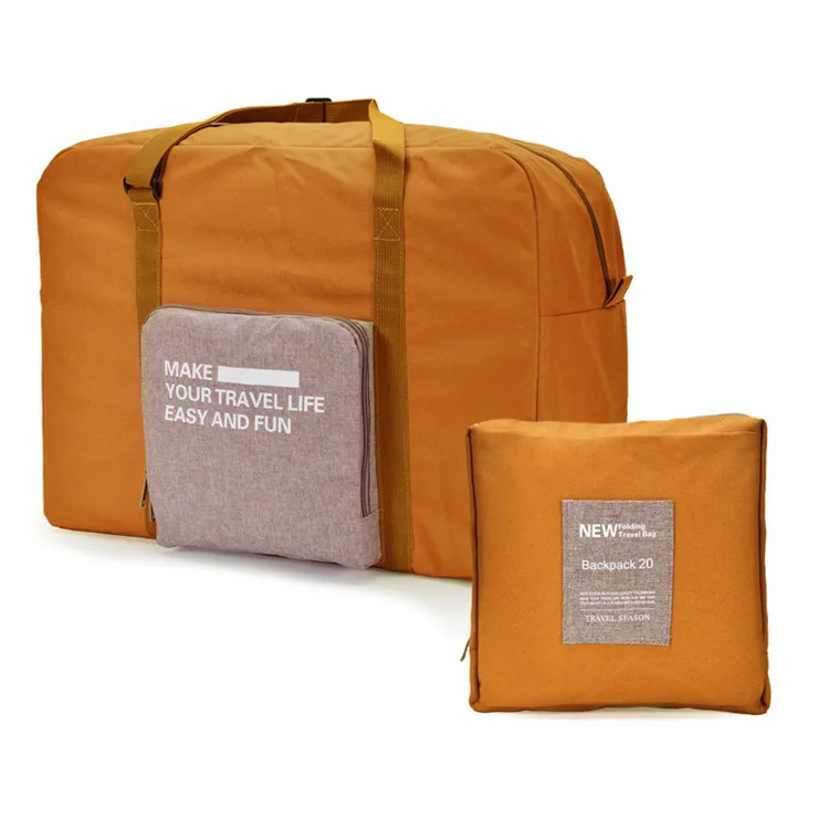 High Quality Durable Oxford Duffel Travel Baggage Bag Yellow Waterproof Foldable Luggage Packing Bag