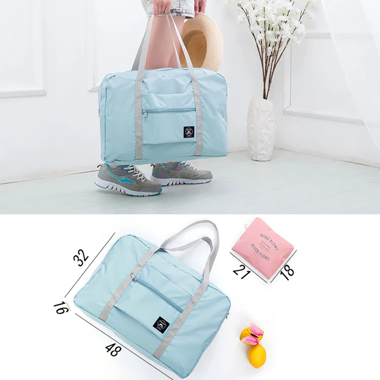 High Quality Durable Oxford Duffel Travel Baggage Bag Yellow Waterproof Foldable Luggage Packing Bag