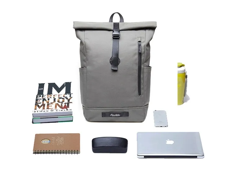 High Quality Polyester Waterproof Travel Roll Top Bag Rolling Backpack
