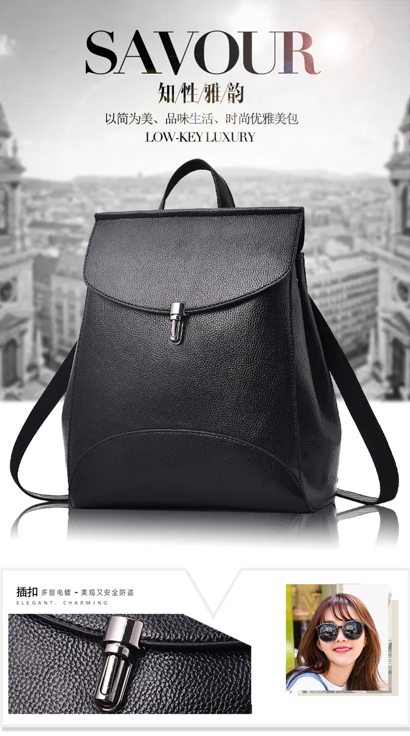 Hot Fashion PU Women Backpack for Girls Bagpack Mochila