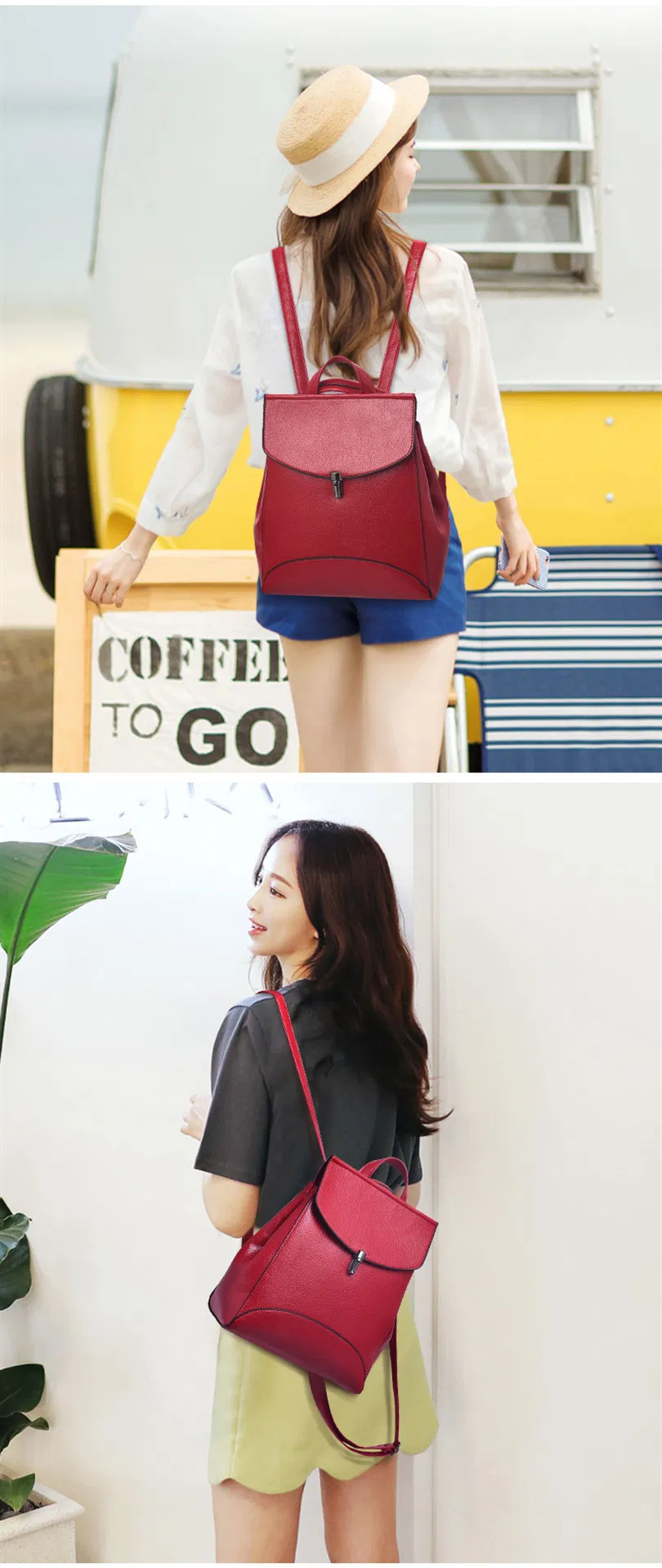 Hot Fashion PU Women Backpack for Girls Bagpack Mochila