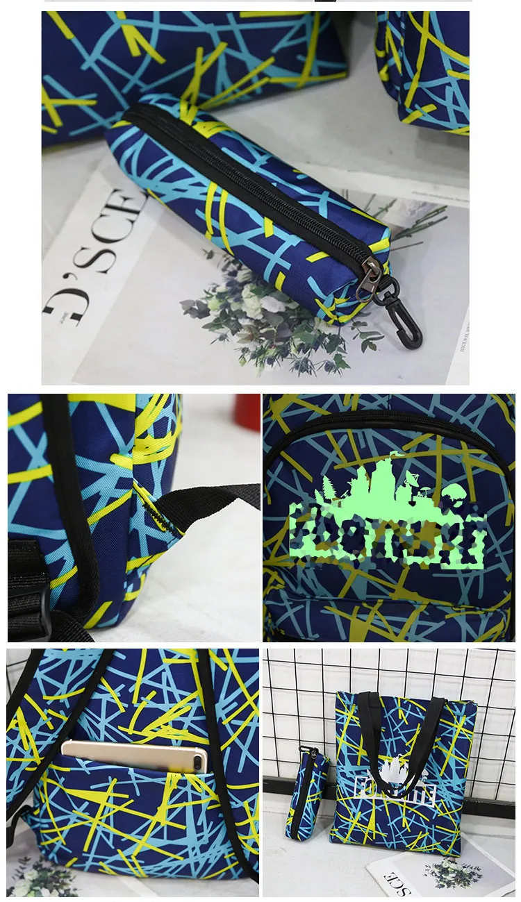 Hot Sale Fortnite 3 in 1 Teenager Kids Book Pack Mochila Laptop Bag Kids School Bags Set Backpack