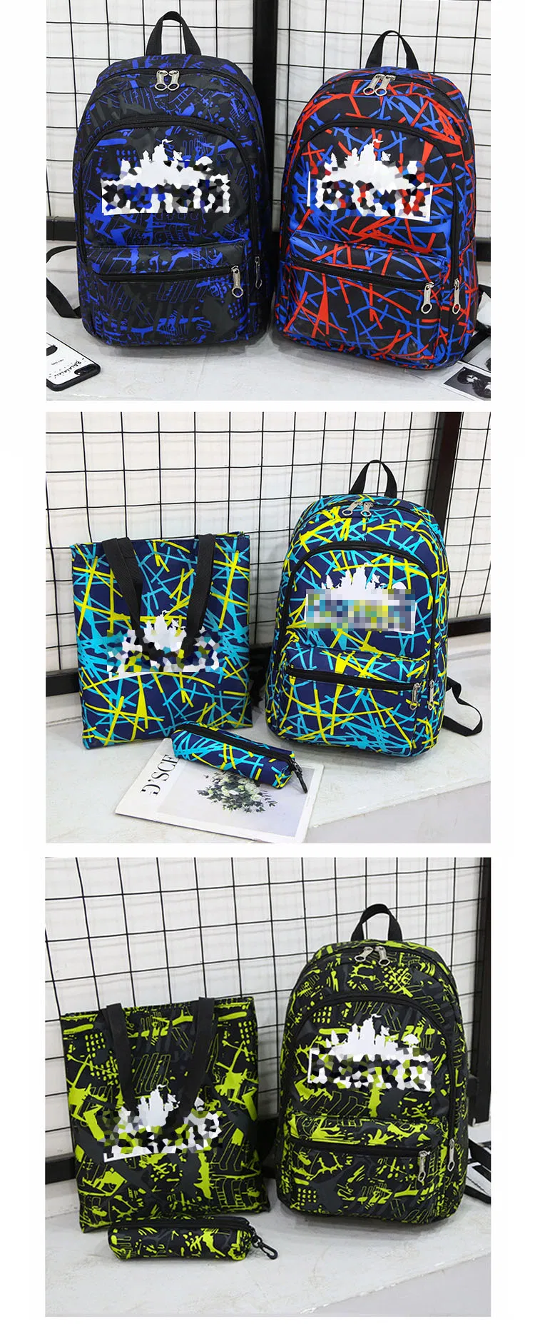 Hot Sale Fortnite 3 in 1 Teenager Kids Book Pack Mochila Laptop Bag Kids School Bags Set Backpack