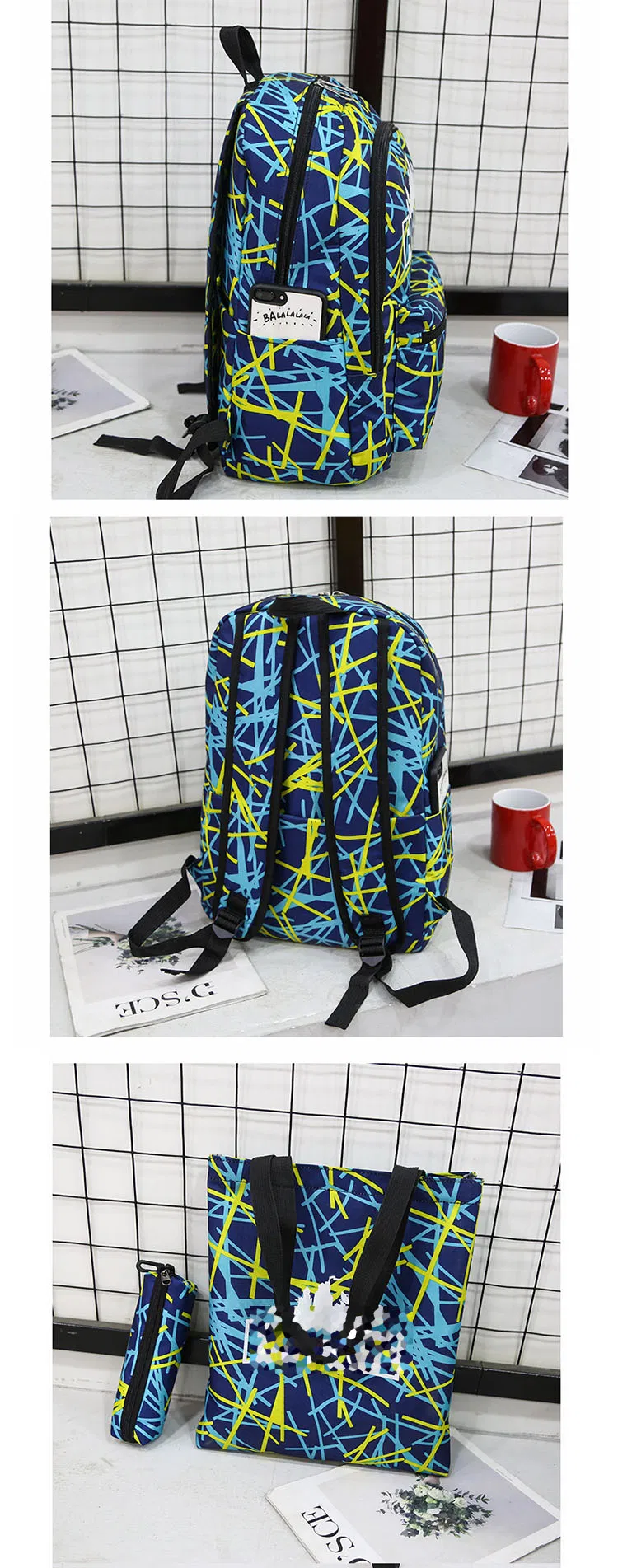 Hot Sale Fortnite 3 in 1 Teenager Kids Book Pack Mochila Laptop Bag Kids School Bags Set Backpack