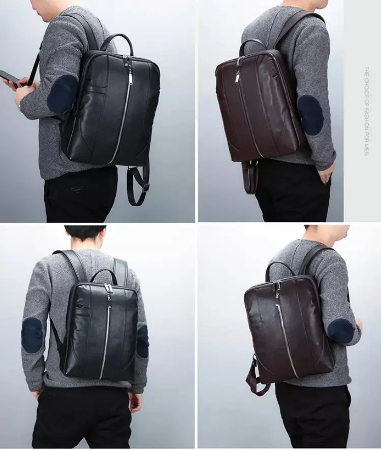 Hot Selling PU Leather School Laptop Business Backpack
