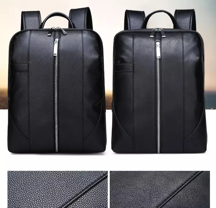 Hot Selling PU Leather School Laptop Business Backpack