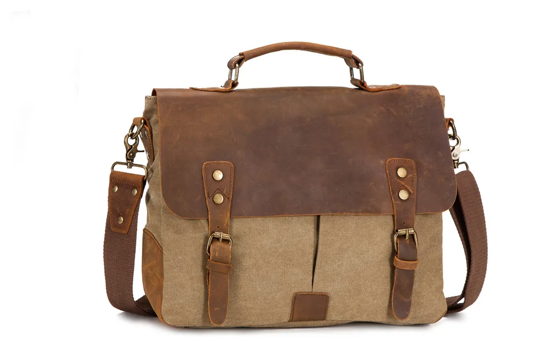 Khaki Canvas Newest Shoulder Bag Messenger Bag