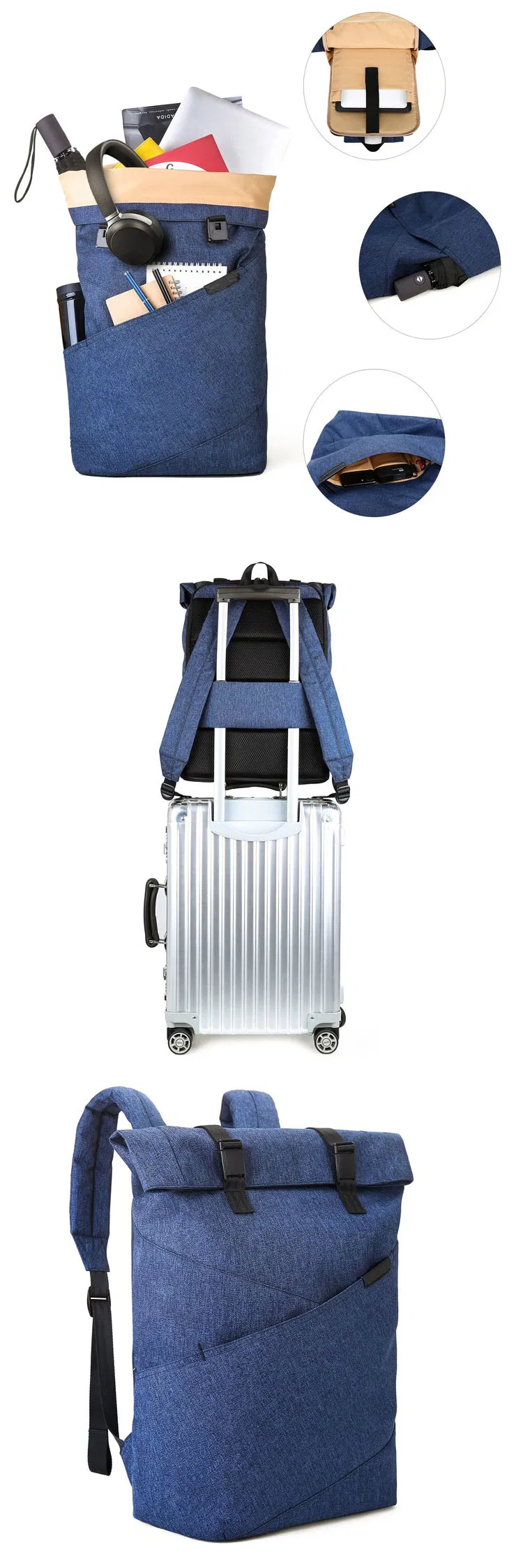 Laptop Backpack Waterproof College School Computer Bag for Women & Men Fits 15.6 Inch Laptop and Notebook