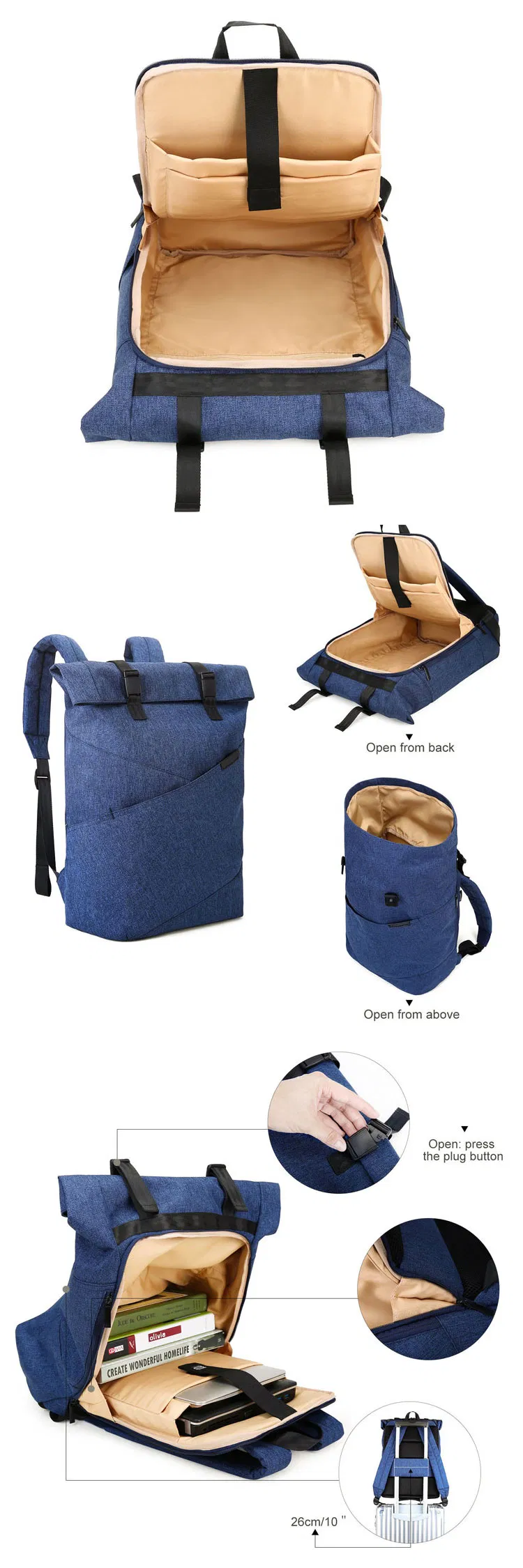 Laptop Backpack Waterproof College School Computer Bag for Women & Men Fits 15.6 Inch Laptop and Notebook