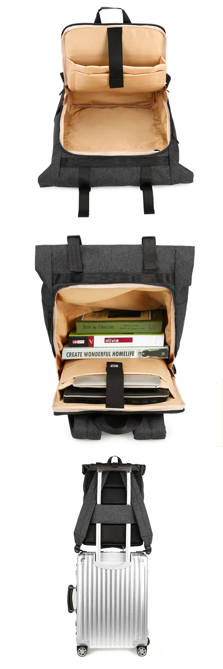 Laptop Backpack Waterproof College School Computer Bag for Women & Men Fits 15.6 Inch Laptop and Notebook