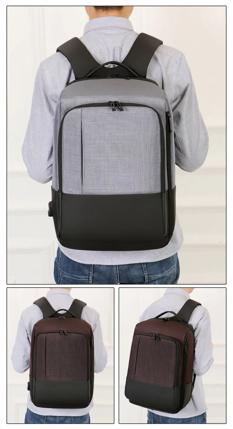 Laptop Office Briefcase Leather Bags Backpack with Computer Compartment