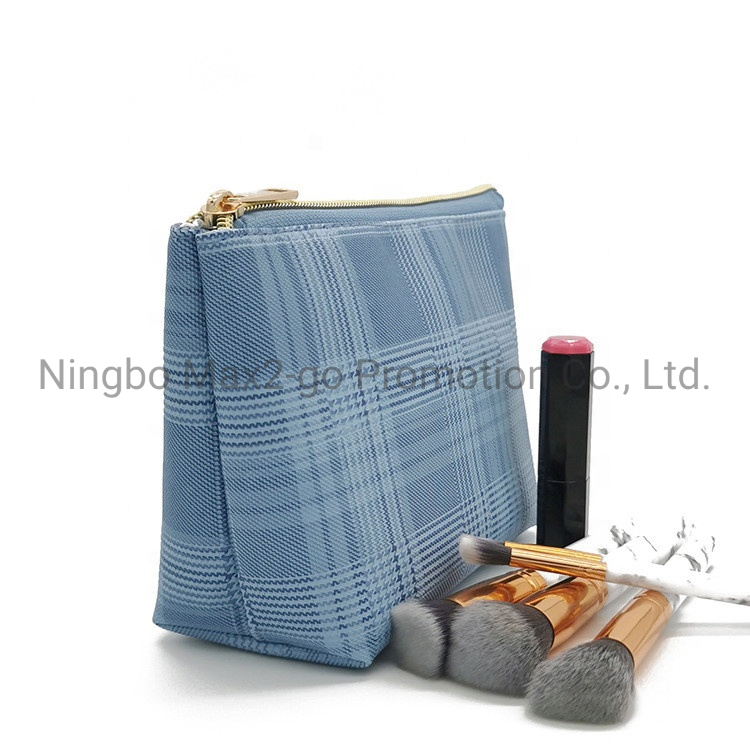 Large Capacity Grid Dumpling Cosmetic Case Wash Bag Portable Simple Storage Bag