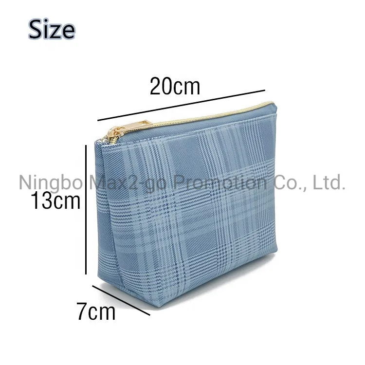 Large Capacity Grid Dumpling Cosmetic Case Wash Bag Portable Simple Storage Bag