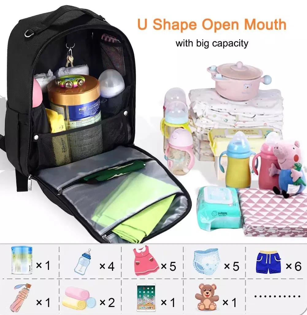 Large Capacity Wholesales Customized Travel Mummy Shoulder Diaper Backpack