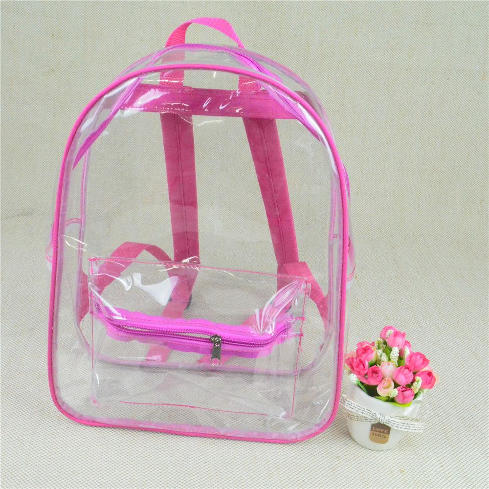 Large Transparent PVC Children Backpack Green Transparent Bag