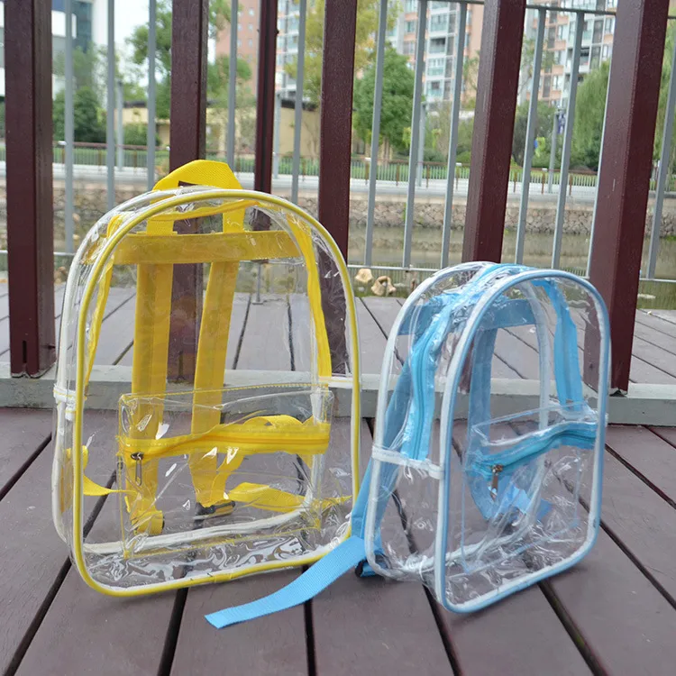 Large Transparent PVC Children Backpack Green Transparent Bag