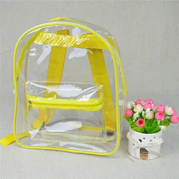 Large Transparent PVC Children Backpack Green Transparent Bag