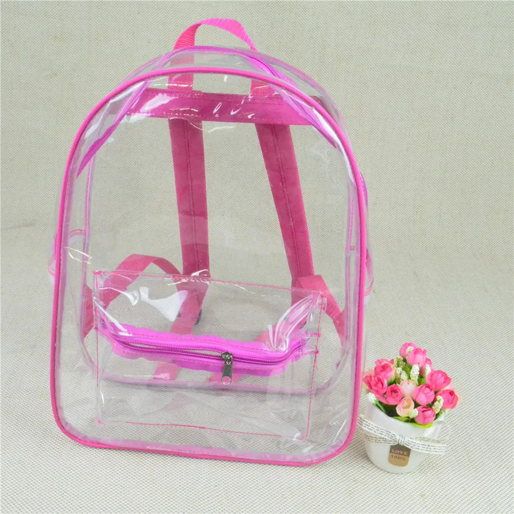 Large Transparent PVC Children Backpack Green Transparent Bag