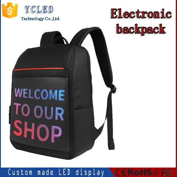 Light Weight Waterproof WiFi APP Control LED Screen Display Travelling Walking Billboard Advertising Showing LED City Backpack