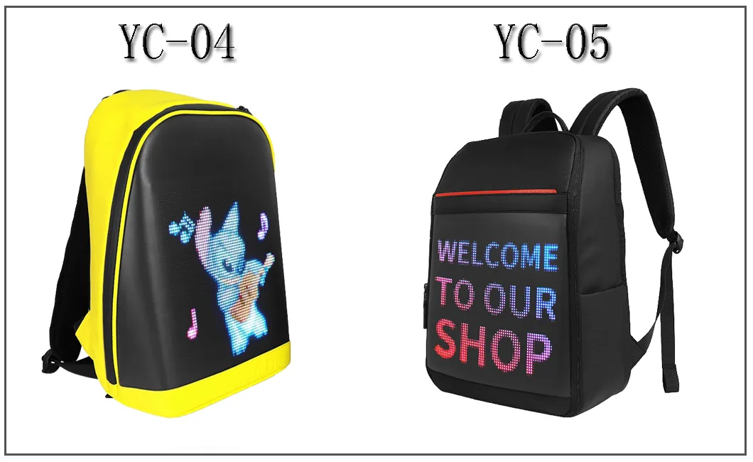 Light Weight Waterproof WiFi APP Control LED Screen Display Travelling Walking Billboard Advertising Showing LED City Backpack