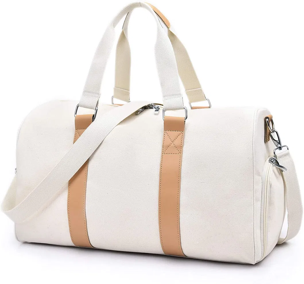 Luxury Canvas Overnight Carry on Luggage Weekender Duffle Bag for Women and Men
