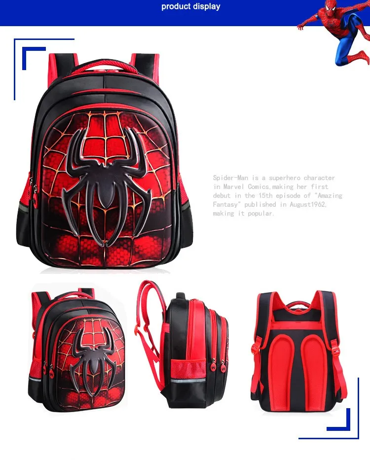 Marvel Superhero Student Bookbag School Cartoon Backpack