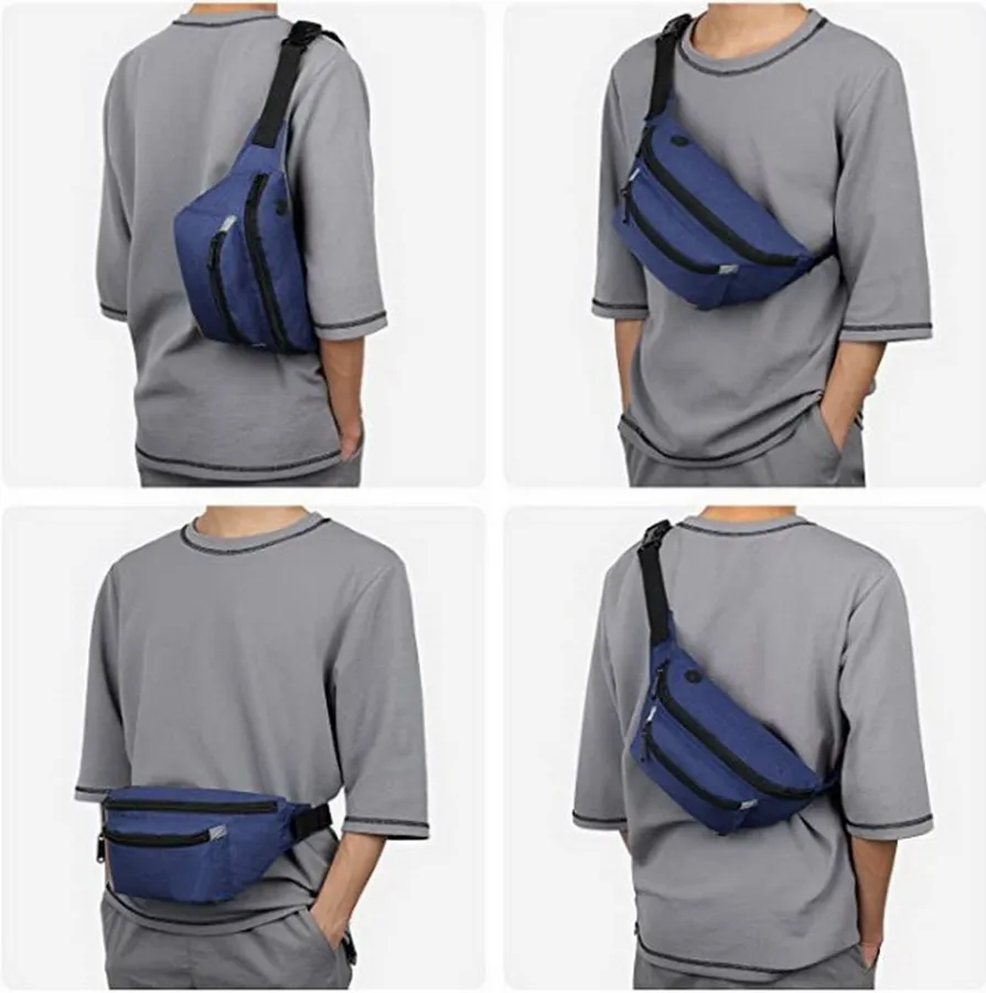 Mens Custom Logo Workout Daily Travel Chest Crossbody Bum Bag Belt Waterroof Running Sport Fanny Pack Waist Bag