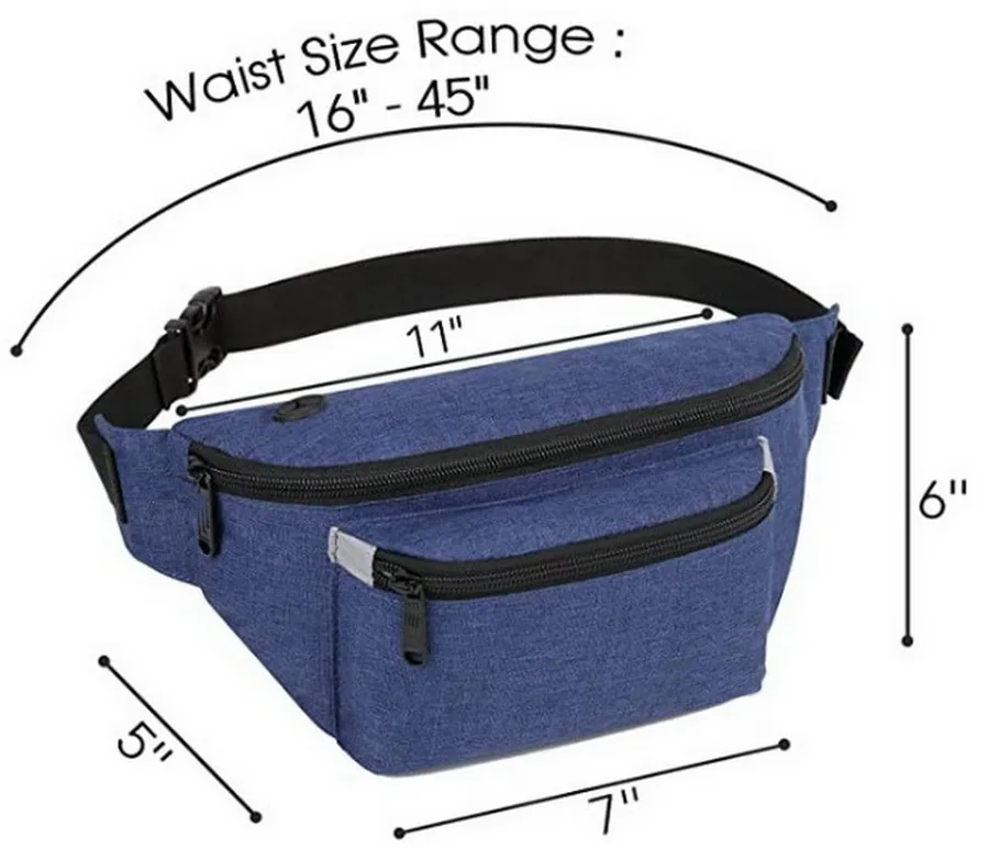 Mens Custom Logo Workout Daily Travel Chest Crossbody Bum Bag Belt Waterroof Running Sport Fanny Pack Waist Bag