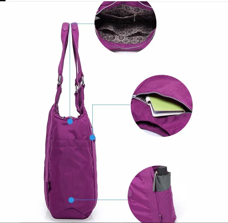 Messenger Bag for Women Luxury Designer Purses and Handbag Nylon Top-Handle Bags Lady Casual Bolsa Feminina Mujer 2020