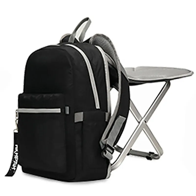 Multi-Functional Storage Waterproof Travel School Backpack with Portable Folding Stool