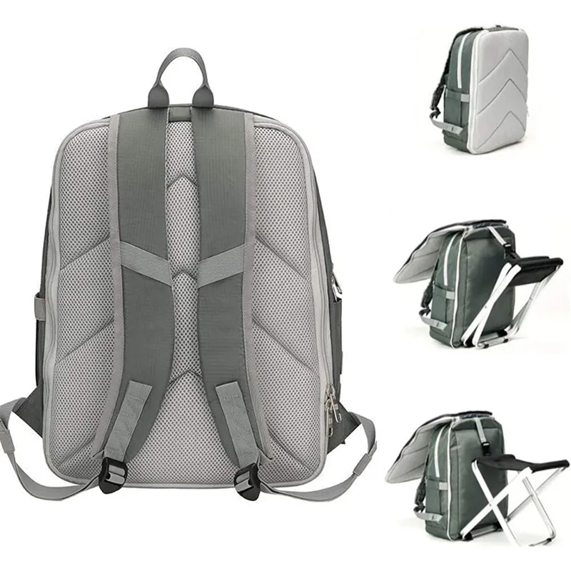 Multi-Functional Storage Waterproof Travel School Backpack with Portable Folding Stool
