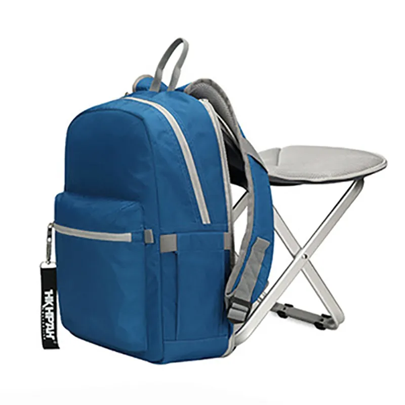 Multi-Functional Storage Waterproof Travel School Backpack with Portable Folding Stool