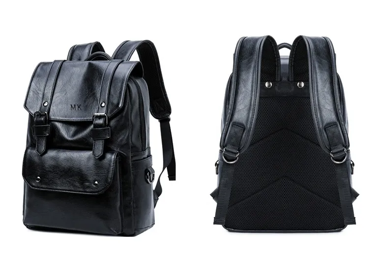 New Design Outdoor Travelling School PU Leather Mixed Color Laptop Backpack for Men