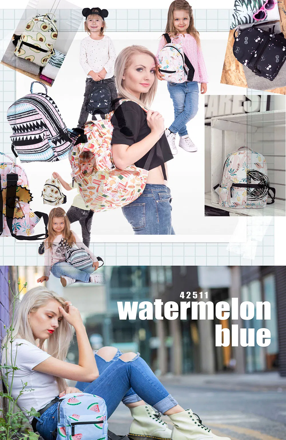 New Large Schoolbag Cute Student School Backpack Printed Waterproof Laptop Bag Primary School Book Bags for Teenage Girls Kids