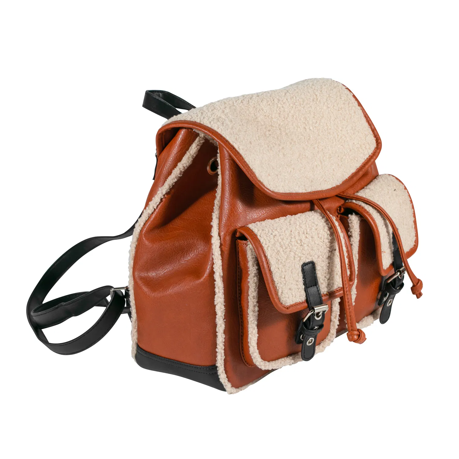 New Style Lambs Wool Women Backpack Bag Fashion Vegan Leather Handbags Fashion Crossbody Bag Lady Bags