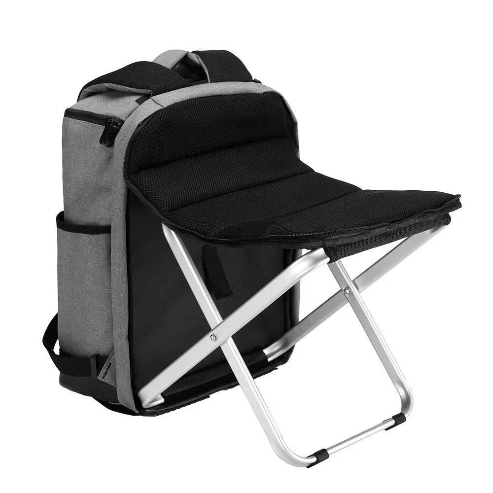 Outdoor Camping Teenager Travel Folding Stool Backpack with Steel Chair