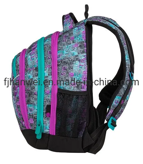 Popular Nice Sublimation Printing Fashion College Students' Polyester Rucksack Knapsack Laptop Backpack