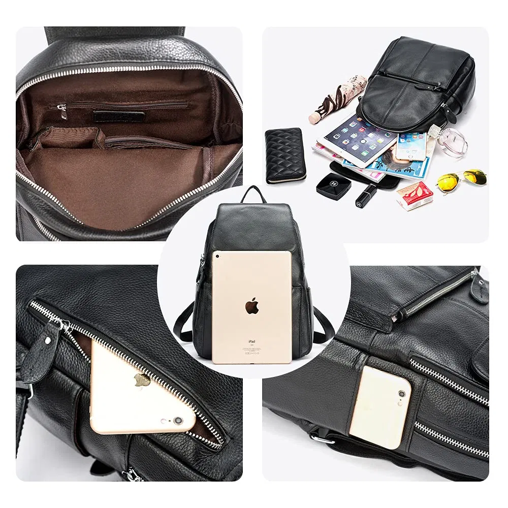 Real Leather Women Backpack Fashion Ladies Travel Preppy Style Schoolbag