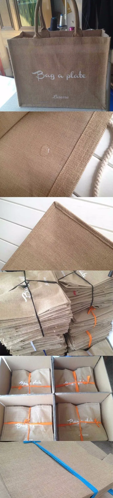Recyclable New Material Customized Cheap Price Tote Shopping Jute Bag