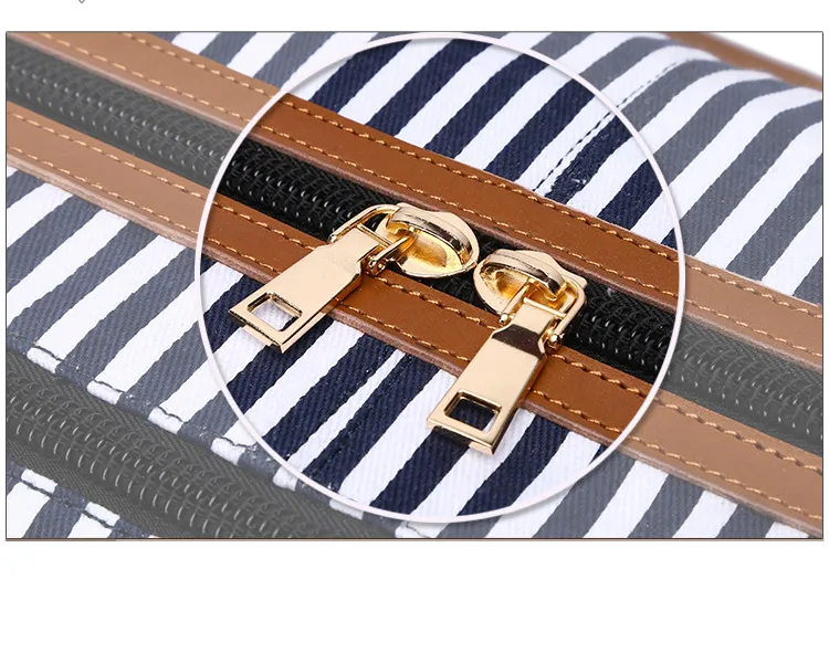 SA64 Stripe Overnight Waterproof Sport Gym Duffle Luggage Bags Large Wholesale Luxury Designer Leather Waterproof Custom Canvas Travel Bag