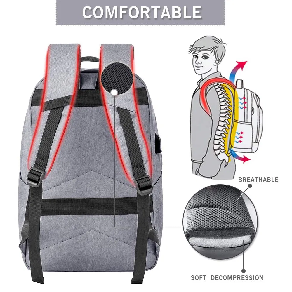 Slim Laptop Backpack 15 Inch USB Charging Backpack Bag for Men Water Resistant College Laptop Backpack Office Anti Theft Backpack Smart Computer Backpack