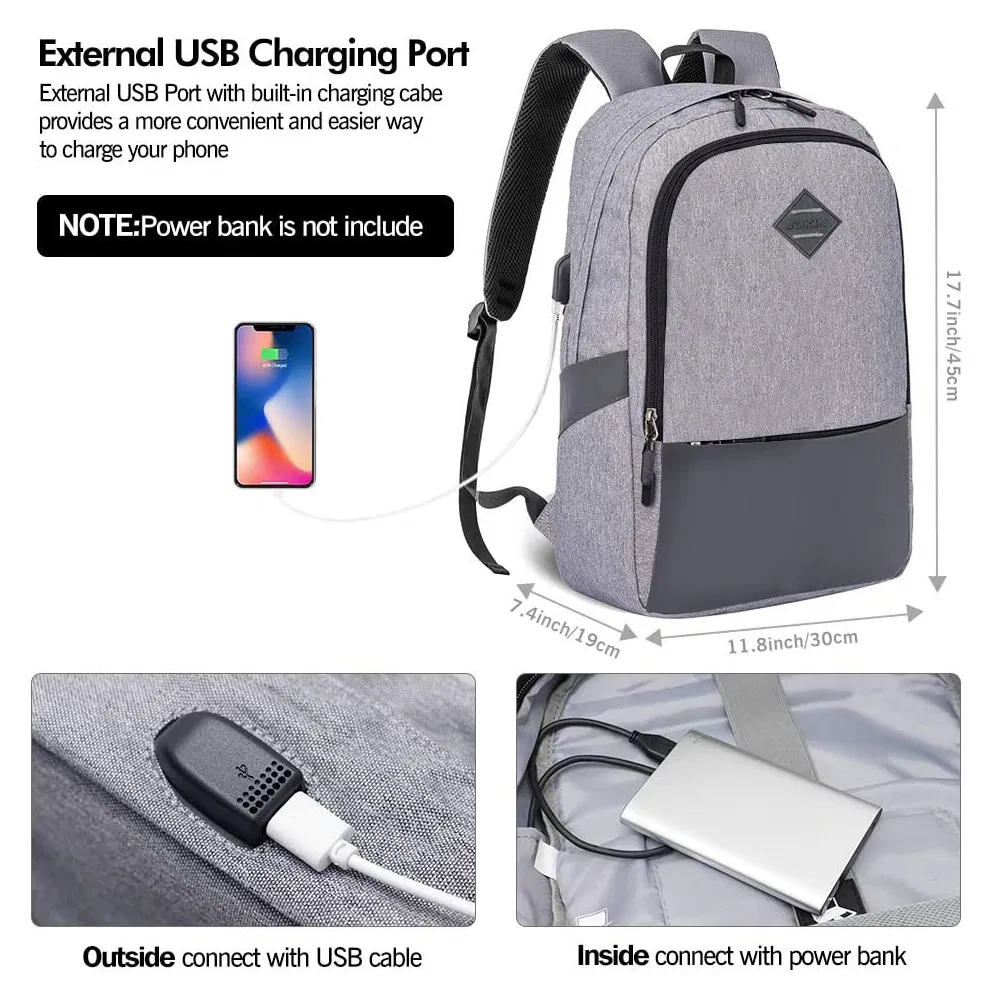 Slim Laptop Backpack 15 Inch USB Charging Backpack Bag for Men Water Resistant College Laptop Backpack Office Anti Theft Backpack Smart Computer Backpack