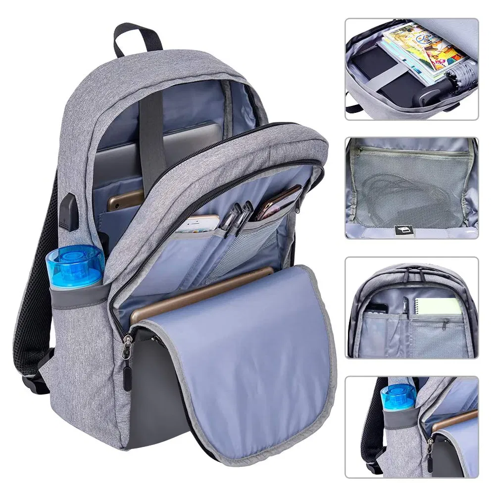Slim Laptop Backpack 15 Inch USB Charging Backpack Bag for Men Water Resistant College Laptop Backpack Office Anti Theft Backpack Smart Computer Backpack