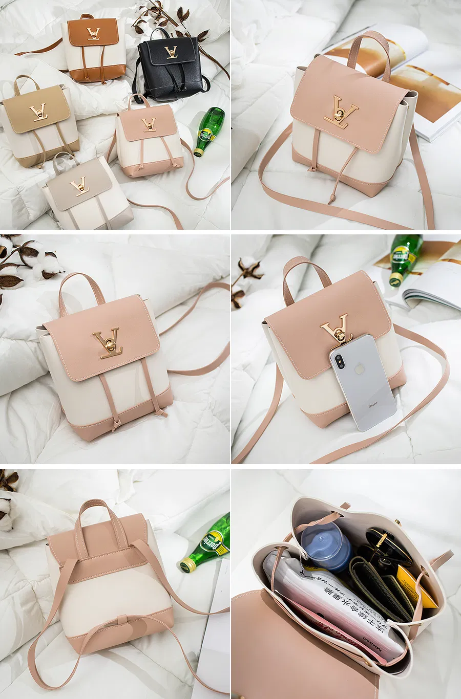 Small Casual Fashion Contrast Color Backpack